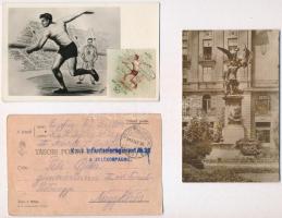 18 db RÉGI főleg képeslap vegyes minőségben: Budapest és világháborús katonai tábori postai levelezőlapok / 18 pre-1945 postcards in mixed quality: Budapest and WWI and WWII Hungarian military field posts