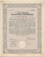 Budapest 1942. "A Magyar Királyság 3%-kal Kamatozó Törlesztéses Államadóssága" kötvénye 25...