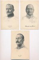 5 db RÉGI használatlan első világháborús katonai művészlap: osztrák-magyar katonai vezetők / 5 WWI unused K.u.K. military art postcards: military leaders