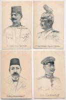 7 db RÉGI használatlan első világháborús katonai művészlap: osztrák-magyar katonai vezetők / 7 WWI unused K.u.K. military art postcards: military leaders