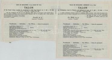 1914. "Budapest Székesfőváros" 4 1/2%-os Kötelezvény bemutatóra 480K-ról sorszámkövetők, m...