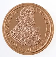 DN A legértékesebb magyar érmék - I. Lipót tízszeres aranydukátjának replikája aranyozott Cu emlékérem (40mm) T:PP