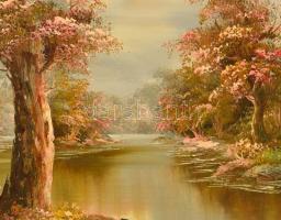 Kafieri jelzéssel: Nyári hangulat. Olaj, vászon, keretben, 41×53 cm