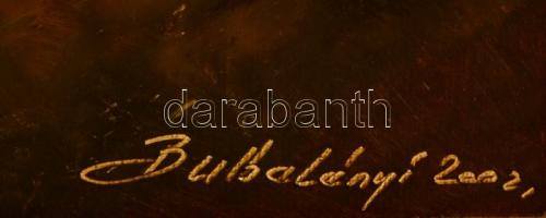 Bubelényi László (1953-): Kettesben. Olaj, farost, jelzett, keretben, 50×40 cm