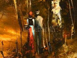 Bubelényi László (1953-): Kettesben. Olaj, farost, jelzett, keretben, 50×40 cm