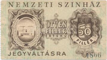~1946-1947. 50f Nemzeti Színház utalvány T:III