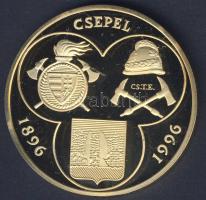 1996. "Csepeli Tűzoltó Egyesület" aranyozott emlékérem T:PP