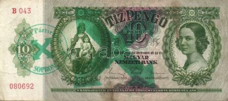 1930-36. 10P, 50P, 100P zöld nyilaskeresztes felülbélyegzéssel T:II,II-