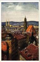 Vienna, Wien, Bécs; Turmblick / general view, churches, B.K.W.I. 762/2