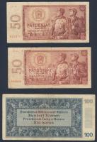 Cseh-Morva Protektorátus/német megszállás 1940. 100K T:III + Szlovákia 1940. 1000K (3x) T:III + Csehszlovákia 1964. 50K T:III Összesen 6db!