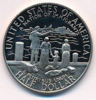Amerikai Egyesült Államok 1986S 1/2$ Cu-Ni "Szabadság-szobor centenárium" eredeti dísztokb...