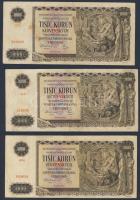 Cseh-Morva Protektorátus/német megszállás 1940. 100K T:III + Szlovákia 1940. 1000K (3x) T:III + Cseh...