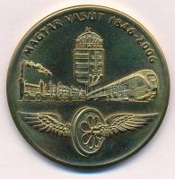 2006. Magyar Vasút 1846-2006 / 160 éve a haladás szolgálatában MÁV aranyozott fém emlékérem tokban (40mm) T:1- ujjlenyomat