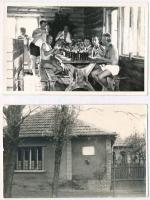 60 db VEGYES fekete-fehér fotó (képeslap méretű), városok, családok, sport, vallás / 60 mixed black ...