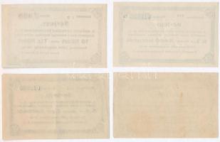 Budapest 1919. "Nemzeti Egyesült Textilművek R.T. - Bérjegy" 10f piros sorozatszám 2mm + 1...