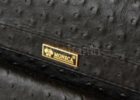 Monsca nagyméretű műbőr utazóbőrönd, húzóval, számzáras, 46×26×35,5 cm