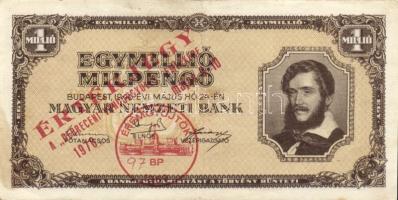 1946. 1000.000MP piros "Értékjegy a "Debreceni...1970." fny-sal és bélyegzővel T:I