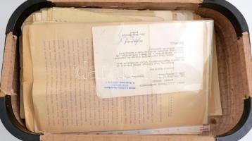 Két kisbőröndnyi papírrégiség: örökösödési papírok, végzések másolatai, rendőrkapitányi levél, sok i...