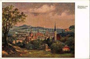 Salzburg vom Stieglkeller, Postkartenzentrale Ferd. Morawetz / general view, church s: Andr. Roth (EK)