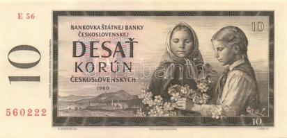 Csehszlovákia 1960. 10K (2x) egymásutáni sorszámmal T:I