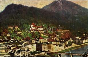 Salzburg vom Mönchsberg mit Kapuziner- und Gaisberg, Raphael Tuck & Sons Oilette Serie Salzburg No. 625B / general view, hills