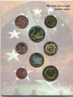 2004. 1c-2E "Euro próbaveretek" (8xklf) fémpénz szettben, díszkiadás T:BU tok előlapján gy...
