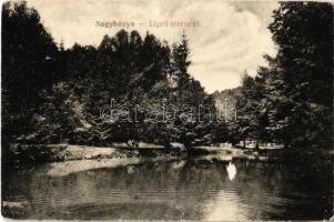 1921 Nagybánya, Baia Mare; Ligeti tó / park, lake (Rb)