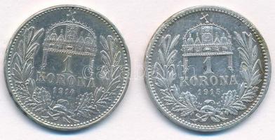 1914KB-1915KB 1K Ag "Ferenc József" (2x) T:1,1- 
Adamo K5.1