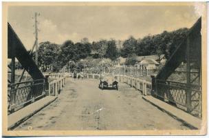 1941 Szolyva, Svalava, Svaliava; híd, autó / bridge, automobile (ázott / wet damage)