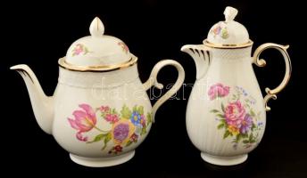 Hollóházi teás és mokkás készlet, matricás, jelzett, hibátlan