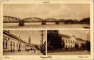 Nagyszőlős, Nagyszőllős, Vynohradiv (Vinohragyiv), Sevljus, Sevlus; Tisza híd, Fő utca, Polgári iskola / bridge, main street, school  (EK)