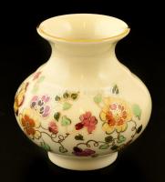 Zsolnay pillangó mintás kis porcelán váza, kézzel festett, hibátlan, jelzett, m: 8,5 cm