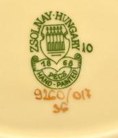 Zsolnay pillangó mintás hamuzó , kézzel festett, jelzett, 11×7 cm