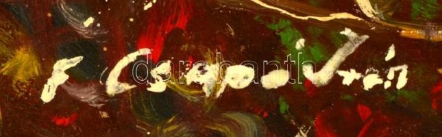 F. Csapó Irén (1943-): Madarak. Olaj, farost, jelzett, keretben, 40×50 cm