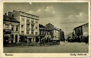 Munkács, Mukacheve, Mukacevo; Horthy Miklós tér, Gloria és Locker / square, shops (Rb)