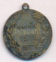 ~1915. "Ferenc József és II. Vilmos 1914-15 / Emlék 1914" Cu patrióta emlékérem füllel (22...