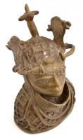 cca 1970 Afrikai bronz büszt, jelzés nélkül, m: 17,5 cm