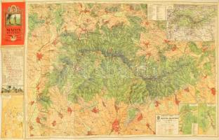 1933 Kirándulók térképe 6/a.: Mátra, 1:50000, Magyar Királyi Állami Térképészet, nagyon szép állapotban, 61×99 cm