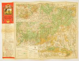 1929 A Mecsek-hegység, Kirándulók Térképe 20/a, kiadja: Magyar Királyi Állami Térképészet, nagyon szép állapotban 48×55 cm