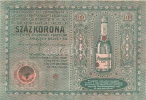 1913. 100K dekoratív bankjegyszerű pezsgőreklám imitációja T:II+