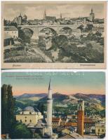 10 db RÉGI külföldi városképes lap, vegyes minőség / 10 pre-1945 European town-view postcards, mixed quality