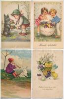 10 db RÉGI üdvözlő motívumlap, vegyes minőség / 10 pre-1945 greeting motive postcards, mixed quality