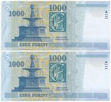 2005. 1000Ft "DB" (2x) sorszámkövetők T:I,I-