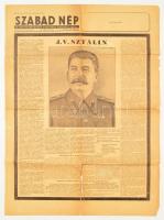 1953 Szabad Nép. 1953. márc. 6. IX. évf. Különkiadás. Benne Sztálin halálhírével, szakadt, hajtásnyomokkal.