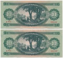 1949. 10Ft (2x) sorszámkövetők T:III szép papír 
Adamo F3