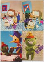 7 db MODERN báb rajzfilm motívumlap: Mazsola és Tádé / 7 modern puppet cartoon motive postcards