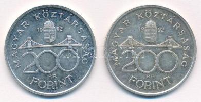 1992. 200Ft Ag "MNB" (2x) T:1,1- 
Adamo F13