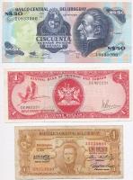 Vegyes: Trinidad és Tobago 1977. 1$ + Uruguay 1939-1966. 1P C + 1988-1989. 50P T:III,I- Mixed: Trinidad and Tobago 1977. 1 Dollar + Uruguay 1939-1966. 1 Peso C + 1988-1989. 50 Peso C:F,AU