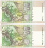 Szlovákia 2006. 20K (2x) egyugrásos sorszámkövetők T:I,I-
Slovakia 2006. 20 Korun (2x) sequential s...