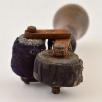 cca 1930 9 db judaika vonatkozású pecsétnyomó állvánnyal / Judaica seal makers with stand